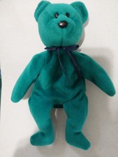 Ty Beanie Teal New Face Teddy Bear  Tush Tag 1993  No Hang Tag   picture