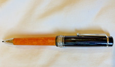 Delta DolceVita Stylus Ballpoint Pen Orange Blk Resin Italy Vintage Touchscreen picture