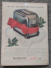 Vintage 1937 Toastmaster Toaster The Gift That Solves The Burning Question ad picture