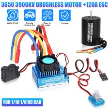 3650 3900KV Brushless Motor + 120A ESC Combo Set for 1/10 1/8 1/12 RC Car Truck picture