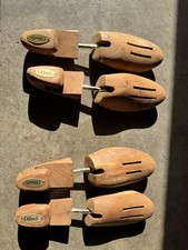 Vintage Dillard's Wooden Shoe Trees 2 Pair Adjustable Shoe Stretchers XL picture