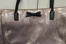 Kate Spade New York Mavis Street Jeralyn Rose Gold Glitter Tote Bag Purse picture