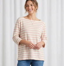 J Jill Cream And  Pink Cotton Sweater XL picture