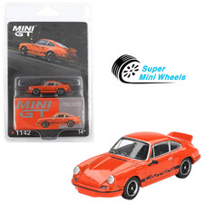 Mini GT 1:64 Porsche 911 Carrera RS 2.7 – Tangerine with Black Livery #1142 picture