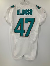 #47 KIKO ALONSO MIAMI DOLPHINS NIKE GAME USED WHITE JERSEY SZ-42 YR-2014 picture