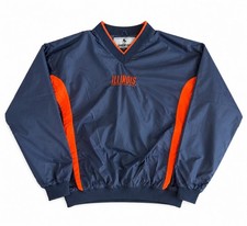 Vintage Illinois Fighting Illini Pullover Jacket Mens M Gameday Gear Windbreaker picture
