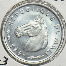 Mali 1961 10 Francs Horse animal Gem BU 197708 combine shipping picture