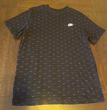 Nike The Nike Tee Men's M Black Graphic Swoosh Logo Crew Neck T-Shirt picture