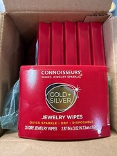 WHOLESALE LOT OF 6: Connoisseurs Jewelry Wipes Gold and Silver Cleaner 25 Count picture