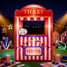 Soulchen 6 x 5 ft Inflatable Circus Ticket Booth Decor with Built in LEDs Red picture
