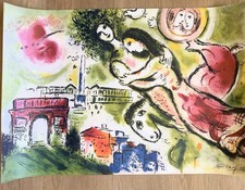 Marc Chagall ROMEO & JULIET Lithograph Limited Edition Art Paris Lovers Numbered picture