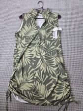 NWT Land's End LG Green Zipup Sleeveless Coverup Dress Size LG (638) picture