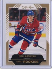 2022-23 UD Series 2 #R-20 Juraj Slafkovsky O-Pee-Chee Glossy Rookies Gold Fire picture