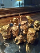 Vintage Brass Animal Figurines Lot Of 9 picture