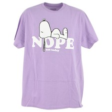 Peanuts Hybrid Snoopy Nope Not Today Purple Crew Neck Adults Tshirt Tee picture