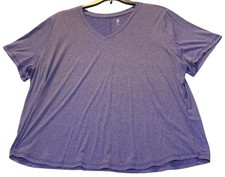 Ideology Womens Plus Size 3X V-Neck Performance Top In Blazing Purple Rapidry picture