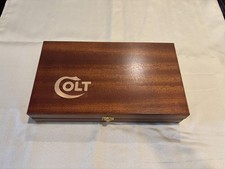 Hand Crafted Colt Mahogany Solid wood boxes with inlay,  storage and gun case. picture