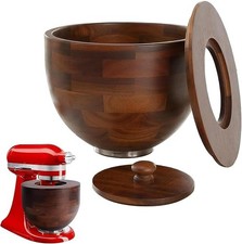 ishenkea Wooden Bowls For 4.5-5 Qt Stand Mixers With Lid Cover,5 Quart Kitche picture