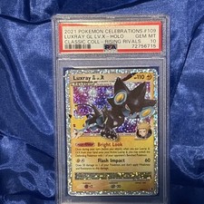 2021 POKEMON CELEBRATIONS CLASSIC COLLECTION #109 LUXRAY GL LV.X-HOLO PSA 10 picture