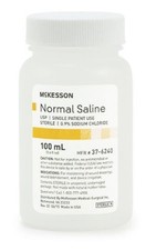 McKesson USP Normal Saline Solution Sodium Chloride .9% 100mL ScrewTop Bottle 48 picture