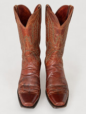 Lucchese 1883 Men's Mad Dog Dark Brown Goat Leather Boots Size 8.5D French Toe picture