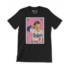 Kike Hernandez Dodgers El Kike Loteria T-Shirt Los Angeles Baseball Black Tee picture