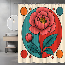 Vibrant Floral Shower Curtain - Colorful Peony Design for Bathroom picture