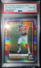 Panini 2017 Donruss Optic Patrick Mahomes II The Rookies #7 RC PSA 10 picture