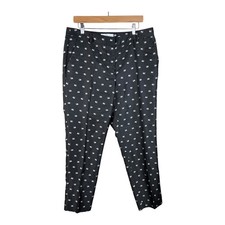 RSVP by Talbots Swan All Over Print Pants Lined Casual Ribbed Trousers Size 12 picture