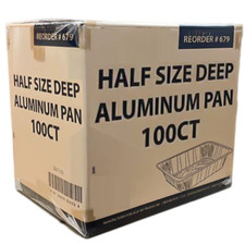 VeZee 9x13 Disposable Aluminum Pans Half Size Deep For Baking-100 Pack CASE picture