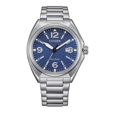Citizen Men's Sport Military Date Eco-Drive Silver Watch 40MM AW1571-76L picture