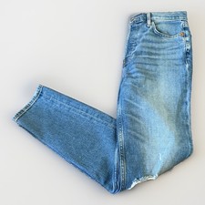 Re/Done 90's High Rise Ankle Crop Jeans Denim Women’s 26 Distressed Button Fly picture