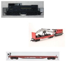 HO Scale Breakdown Crane Set Pennsy S-4 Diesel with Flat Cars picture