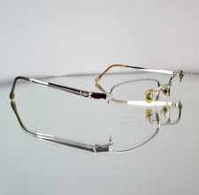 RARE S.T. Dupont Vintage Eyeglass Frames Silver/Black Logo Half Rim picture