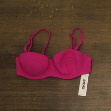 DKNY Textured Molded Balconette Bikini Top Swim Wildberry Pink Purple M picture