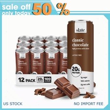 Slate Milk Classic Chocolate, High Protein Milk Shake 11 fl oz, 12 Cans picture