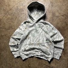 Abercrombie Kids A&F Essentials Camo Hoodie White Grey Tree Pattern Size L 11/12 picture
