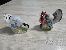 Rustic Vintage Turkey Salt & Pepper Shakers – Hand Painted Ceramic Farmhouse picture