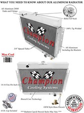 1964-1967 Chevy Chevelle All Alum 3 Row Core KR Champion Radiator picture