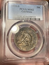1925-S California Commemorative Half Dollar PCGS MS62 Crusty Original Patina picture