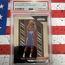 2018-19 Panini Prizm Shai Gilgeous-Alexander RC Base #184 PSA 9 Clippers picture