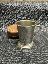 Antique Wm. Rogers Silver Plate Collapsible Shot Glass w/ Leather Case c.1910s picture