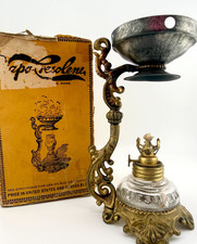 Antique Vapo-Cresolene Medical Vaporizer Kerosene Lamp w/ Original Box & Paper picture