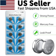 10 PCS LR1130 AG10 389 Alkaline Battery 1.5V Button Cell for Watch Calculator US picture