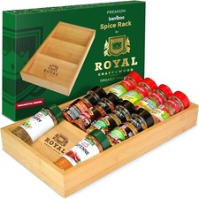 ROYAL CRAFT WOOD Luxury Spice Drawer Organizer  - Bamboo Spice... 15