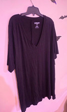 Torrid Super Soft Shirt V-Neck Short Sleeve Side Slit Black Size 3 NWT picture