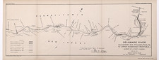1914 DELAWARE River Map Pennsylvania - New Jersey Andalusia - Bristol - Trenton picture