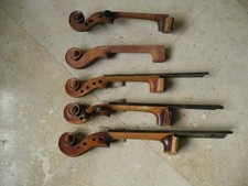 antique violin scrolls for repair, no cracks, need refurbished picture