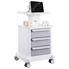Uimoso 4 Tiers Lab Carts Mobile Medical Cart with 3 Drawers & 1 Top Tray White picture