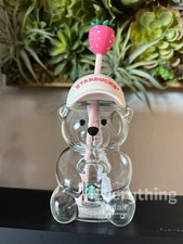 2026 Starbucks Pink Strawberry Bearista Bear Cup Tumbler Topper picture